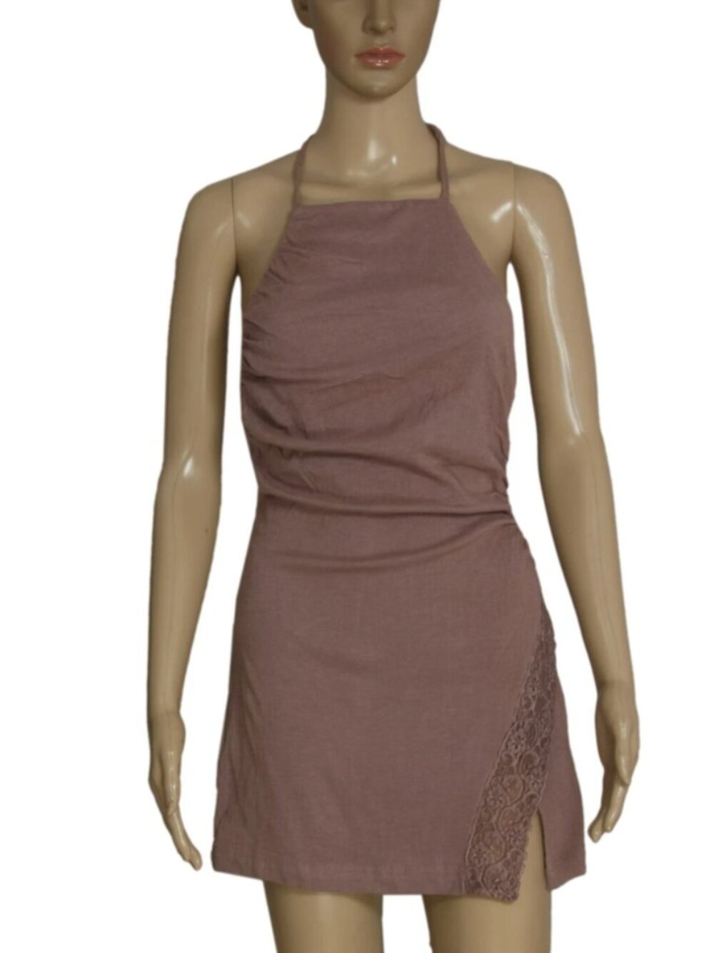 Free People Rylee Bodycon Min Dress Roan Rouge Lace Trim XS